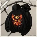 BOONVESTURE  Men Full Sleeve Printed Black Hoodie (COURAGE EAGLE)  