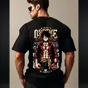 BOONVESTURE  Men Oversized Half Sleeve  Printed Black T-shirt (Animated) 