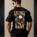 BOONVESTURE  Men Oversized Half Sleeve  Printed Black T-shirt (Skull Man) 